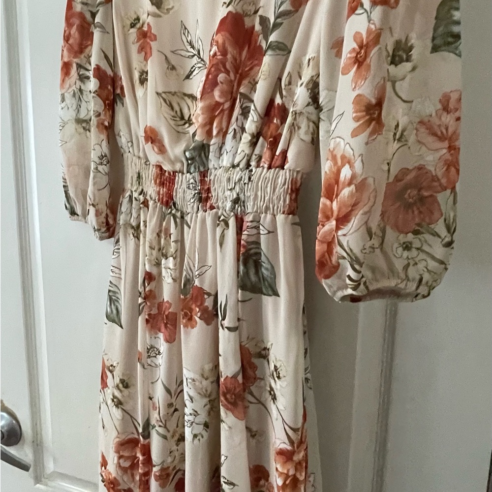 Floral and Cream Dress